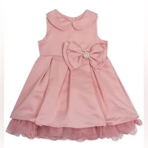 Rare Editions Baby Girls Mesh Ruffle Dress in Blush 6-9M NWT